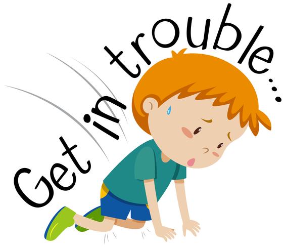 Word expression for get in trouble vector