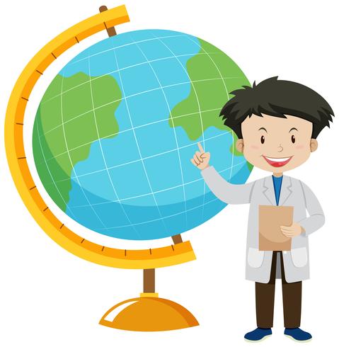 A World Globe Map and Teacher vector