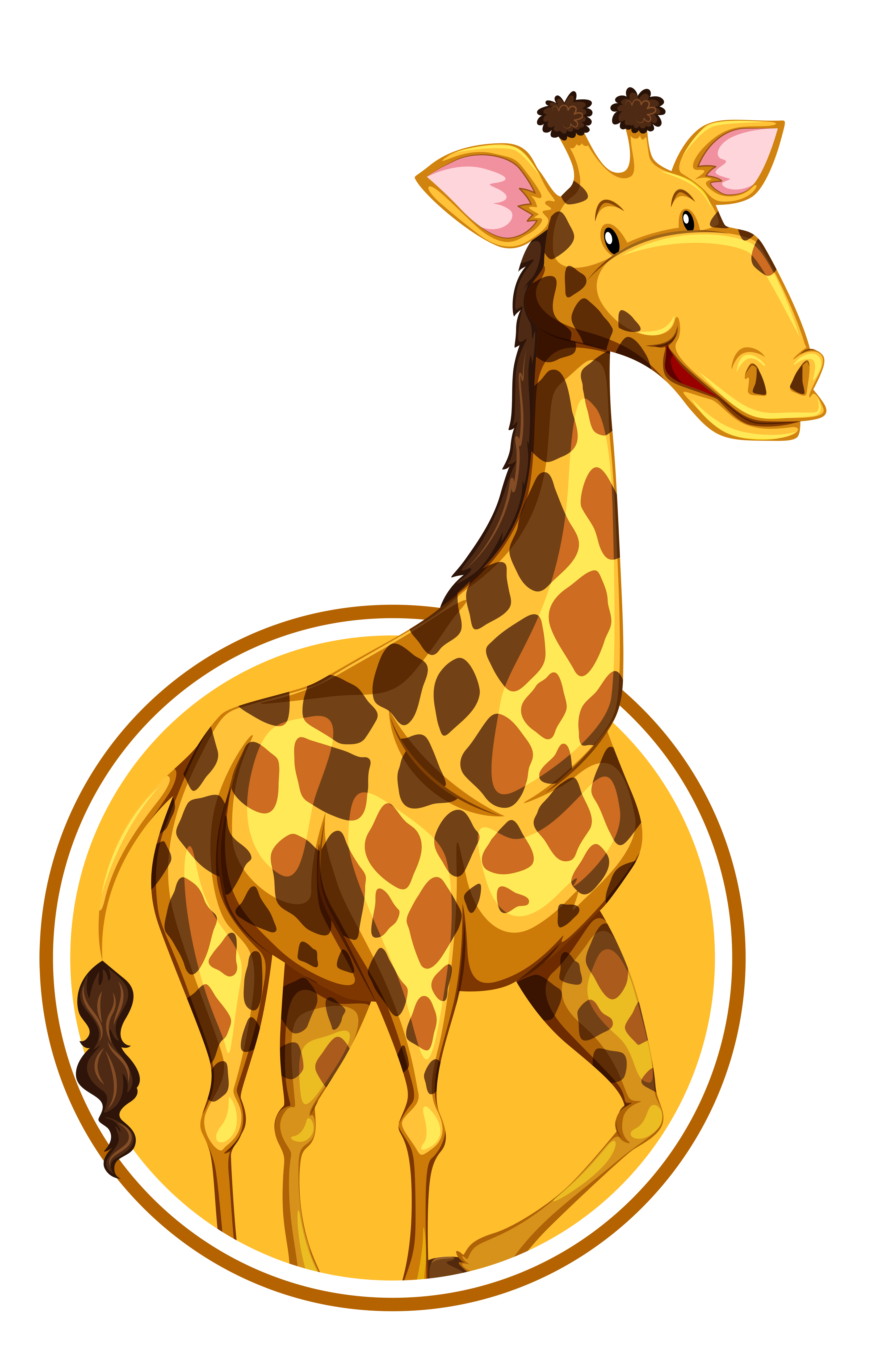 A giraffe on sticker template Download Free Vectors  