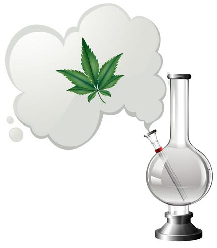 Marijuana Bong on White Background vector