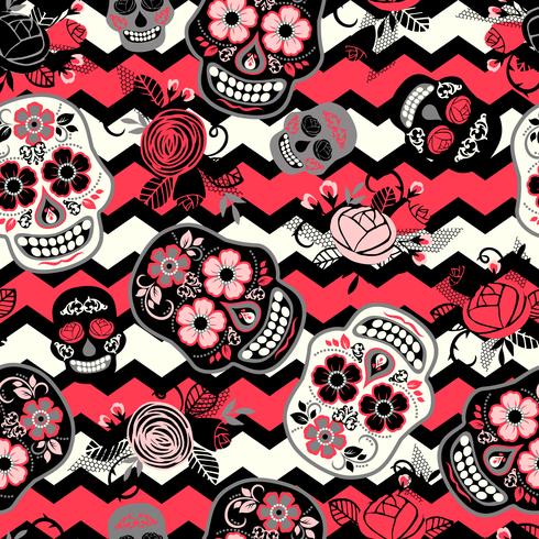 Dia de los muertos. Day of The Dead. Seamless pattern. vector