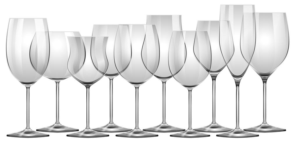 Wine glasses in different sizes vector