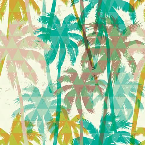 Tropical summer print with palm. Seamless pattern vector