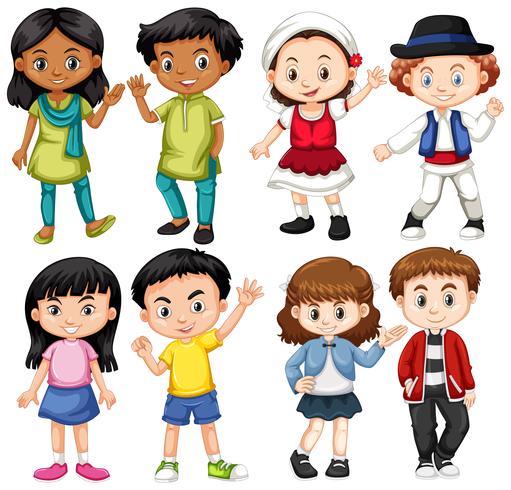 Grupo de niños internados. vector