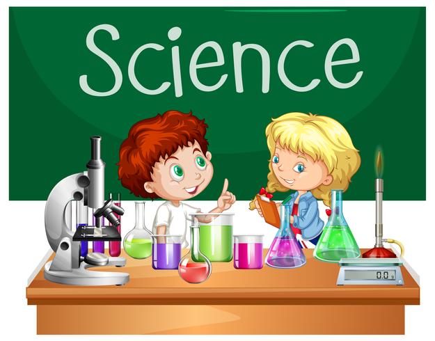 Students in the Science Class vector