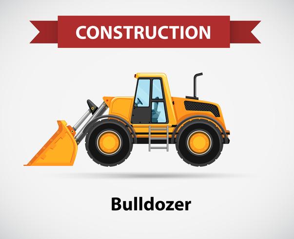 Icono de construcción con bulldozer. vector