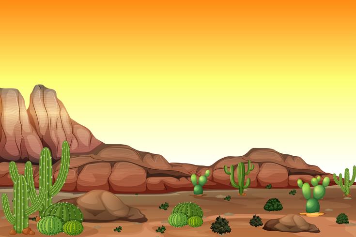 Desert scene at sunset vector