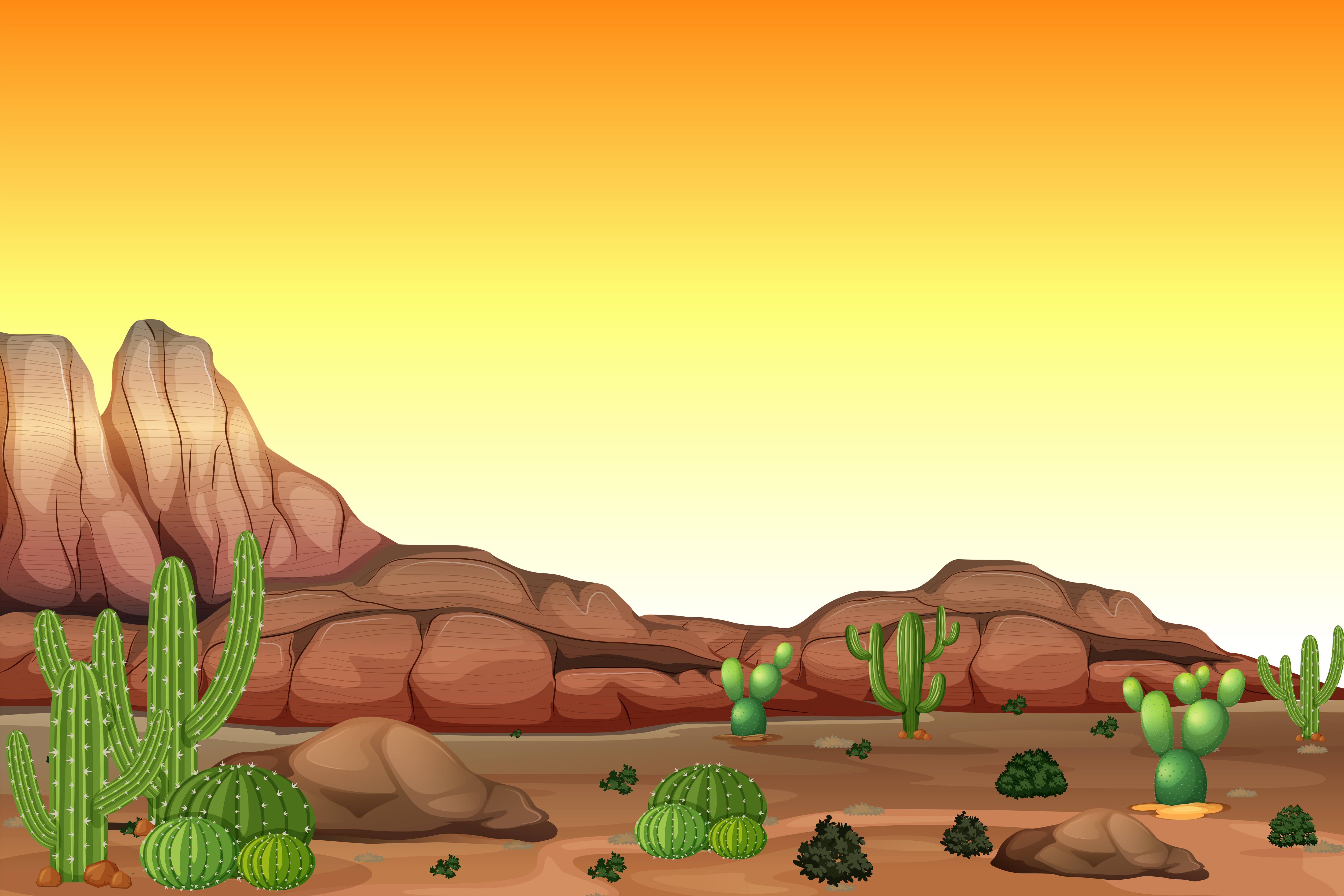 Desert scene at sunset 301159 - Download Free Vectors, Clipart Graphics