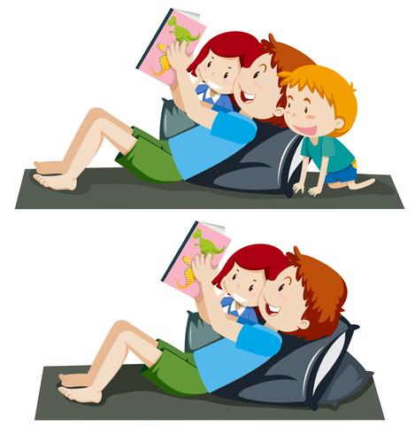 A father reading book to children - Download Free Vector Art, Stock Graphics & Images