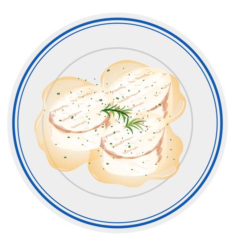 scallops on plate scene vector