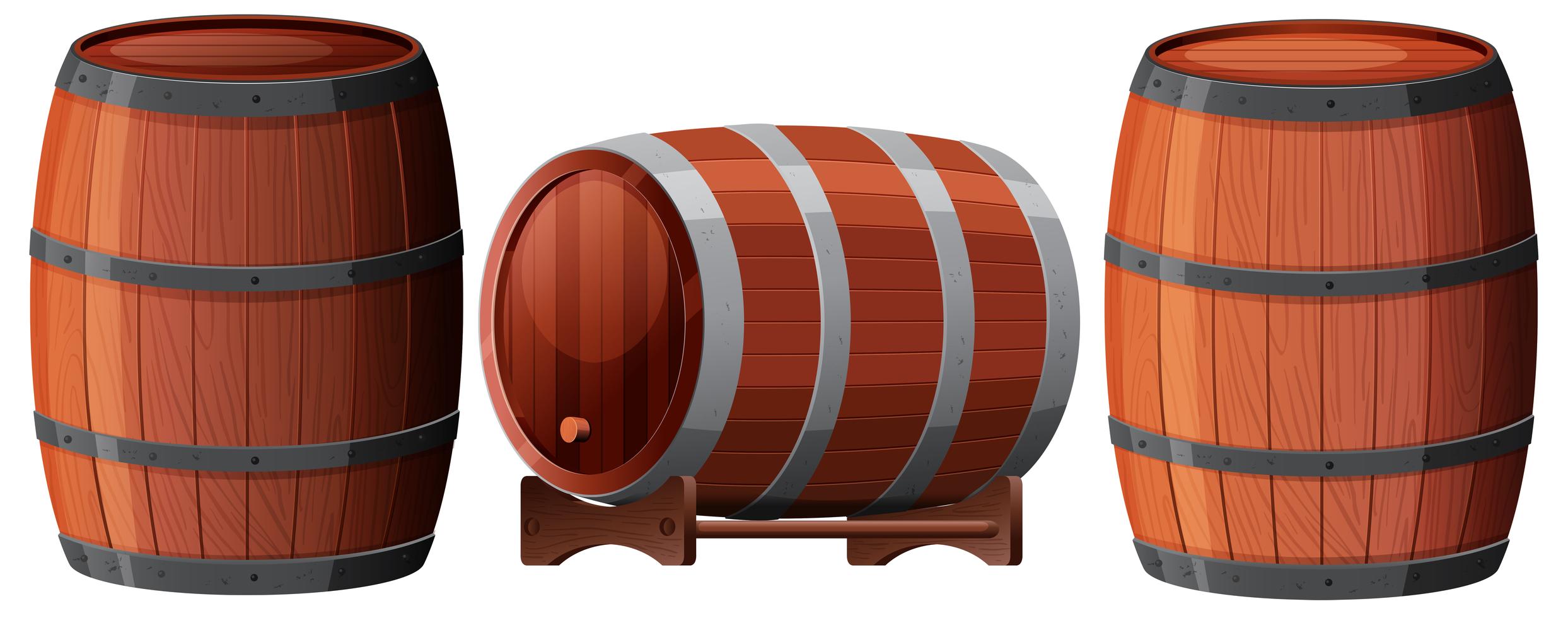A Set of Oak Barrel 301212 Vector Art at Vecteezy