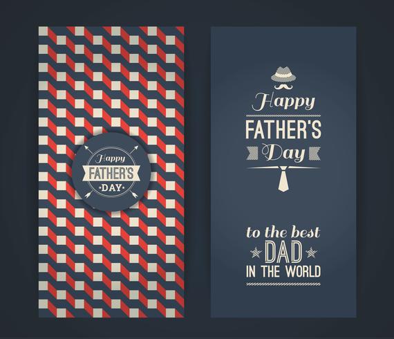 Tarjeta feliz del día de padre en estilo retro. vector