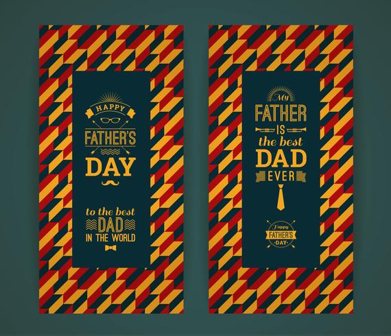 Tarjeta feliz del día de padre en estilo retro. vector