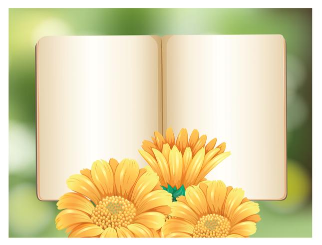 A Book Template with Flower vector