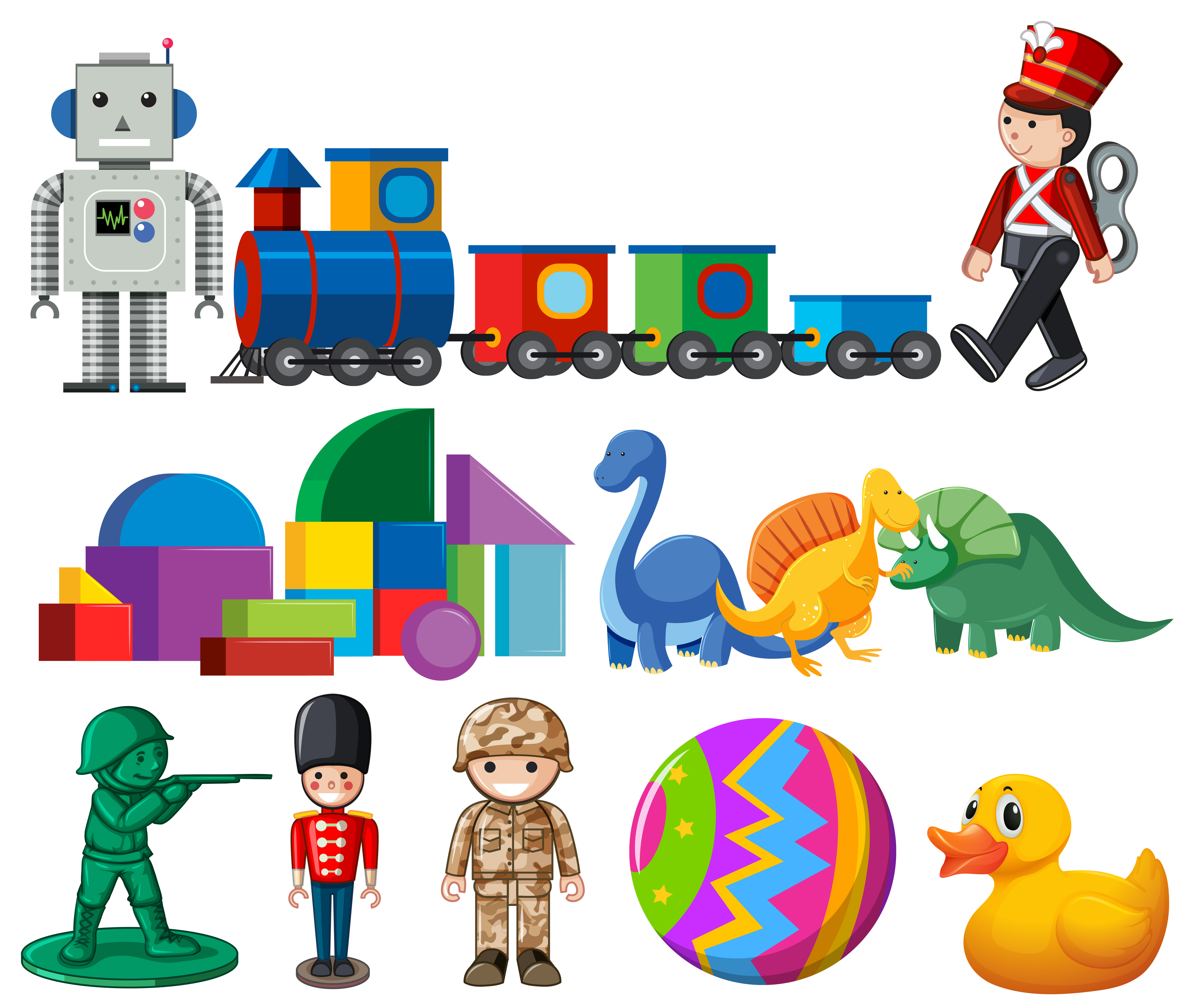 A set of children toys 301293 Vector Art at Vecteezy