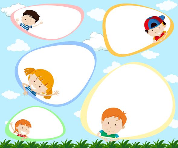 A Template with Happy Kids vector