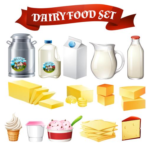 Dairy products food set