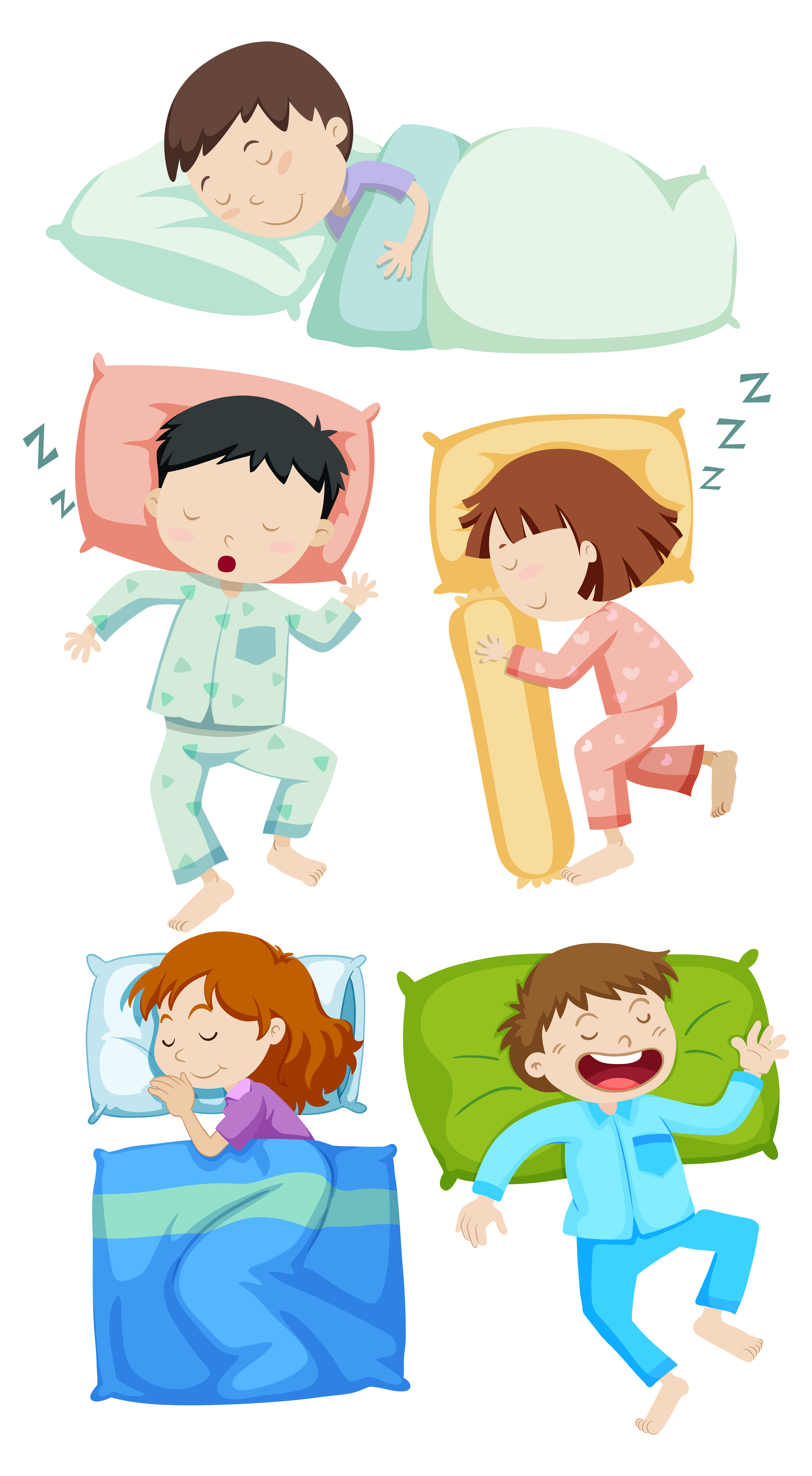 A Set of Kids Sleeping 301320 Vector Art at Vecteezy