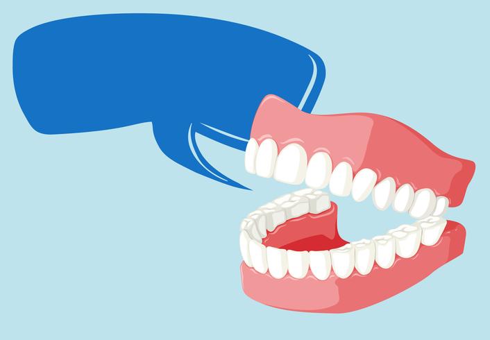 Plantilla de burbujas de discurso con dientes limpios vector