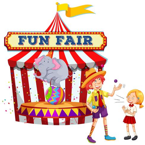 Fun Fair Show on White Background vector