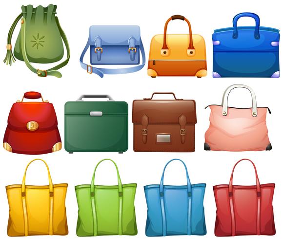 Diferentes diseños de bolsos. vector