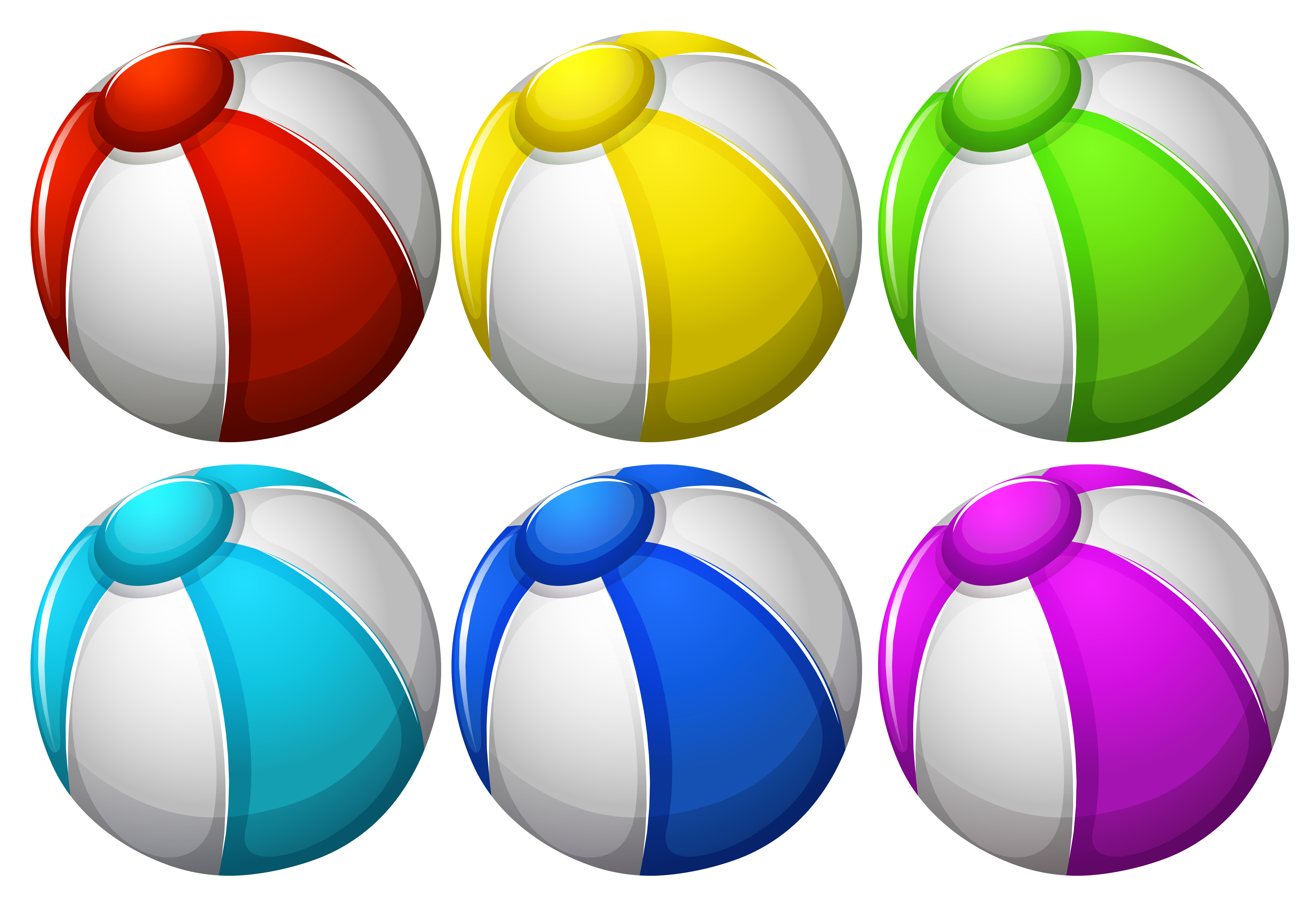 Six colourful balls 301362 Vector Art at Vecteezy