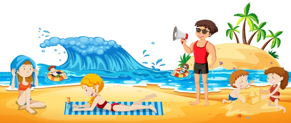 A Panorama View of Beach vector