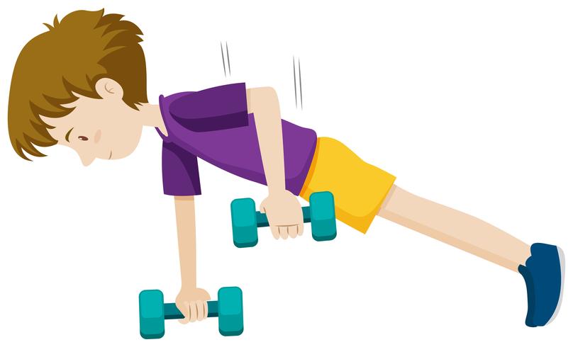 A young man weight training vector