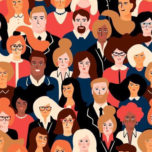 Vectior seamless pattern with office workers. vector