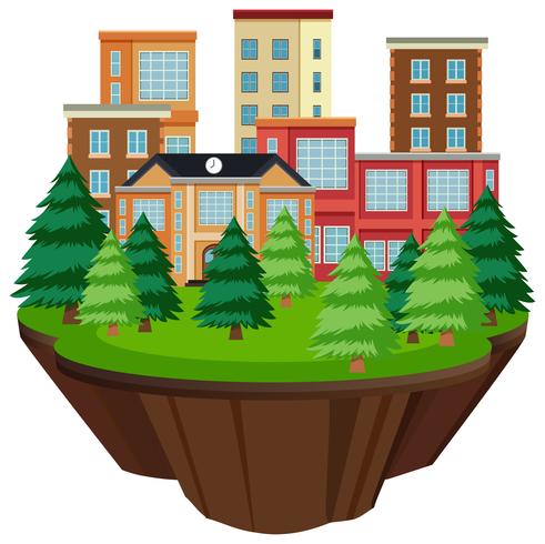 Isolated island urban building vector