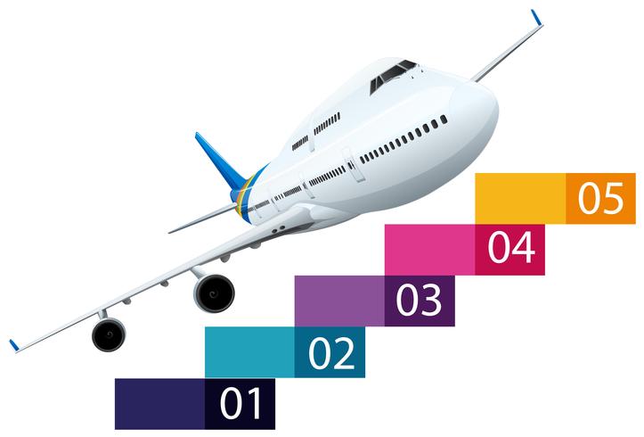 Infrographics layout with airplane vector