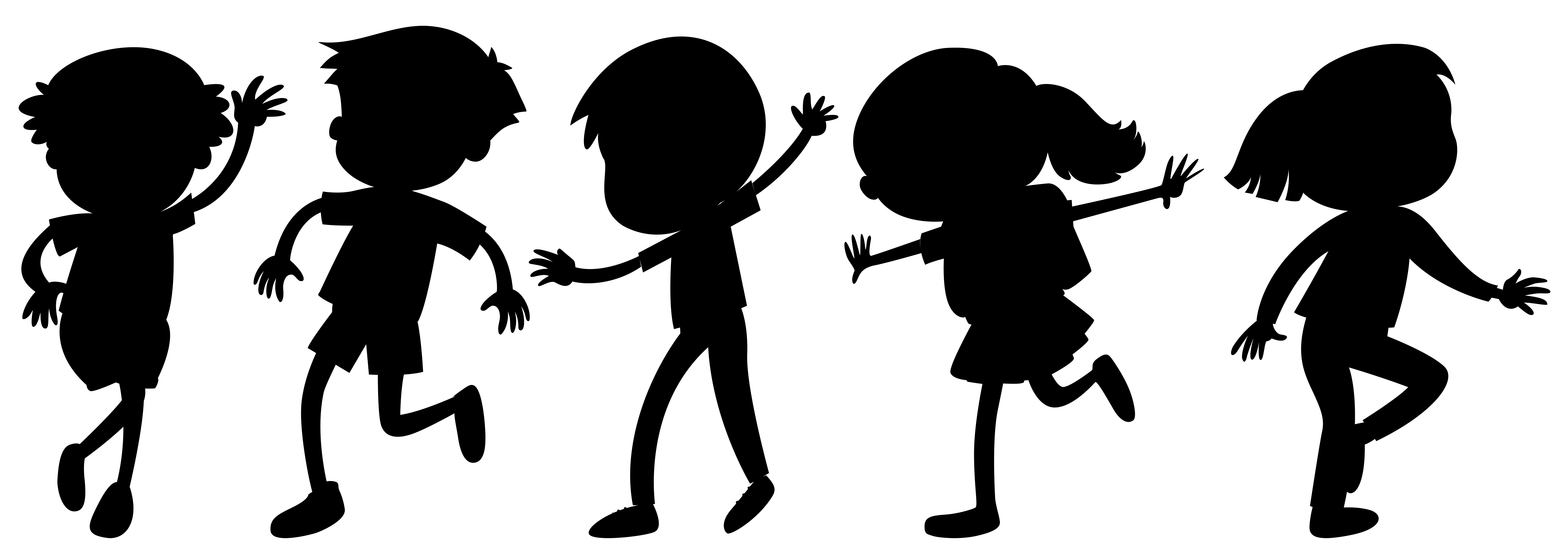  Silhouette  children  in different positions 301471 Vector 