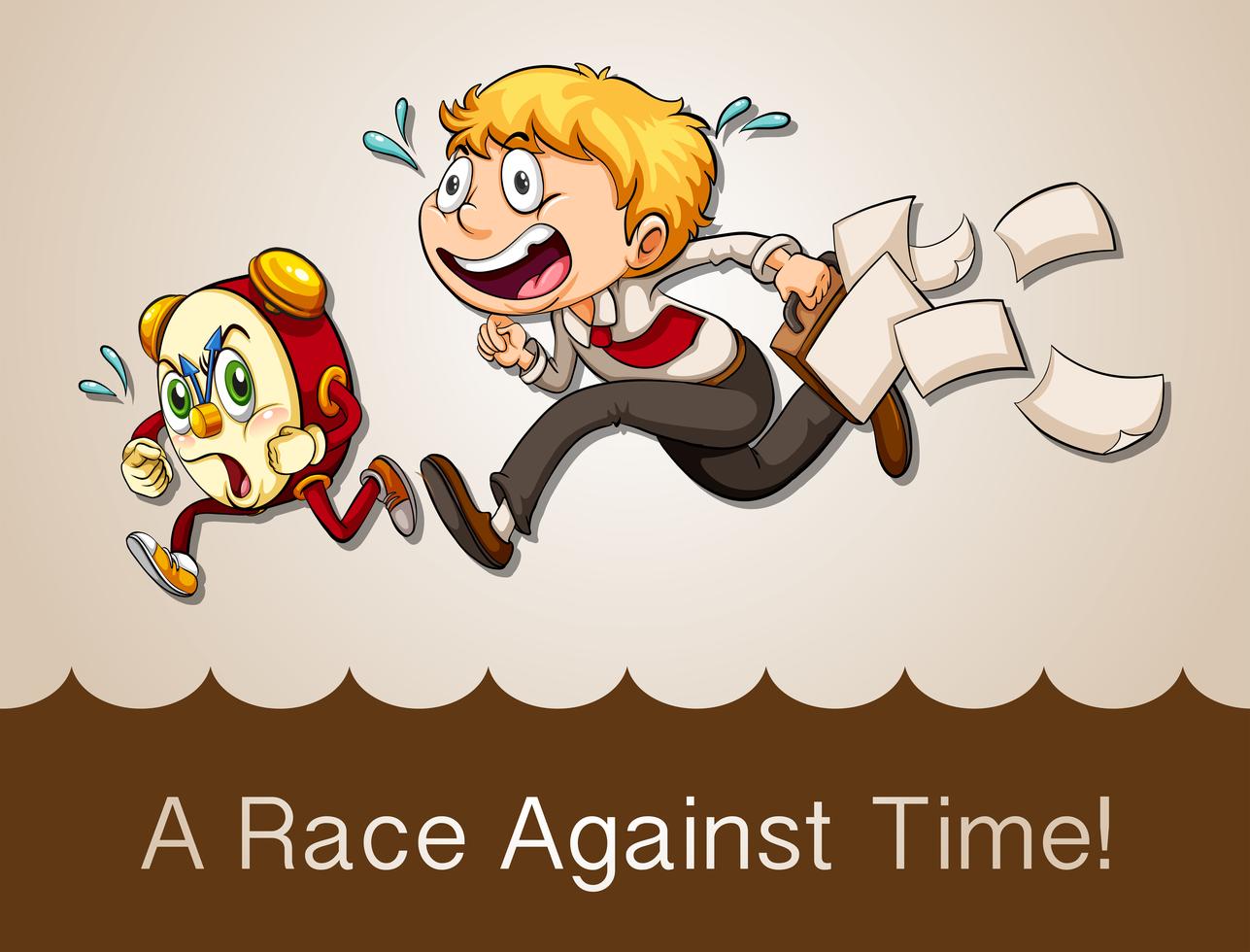 Man racing against clock 301474 Vector Art at Vecteezy
