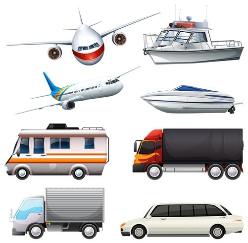 Different types of vehicles vector