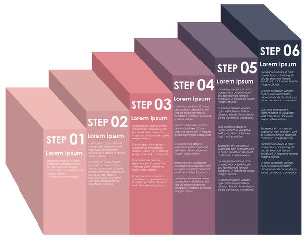 Ascending information step infographic  vector