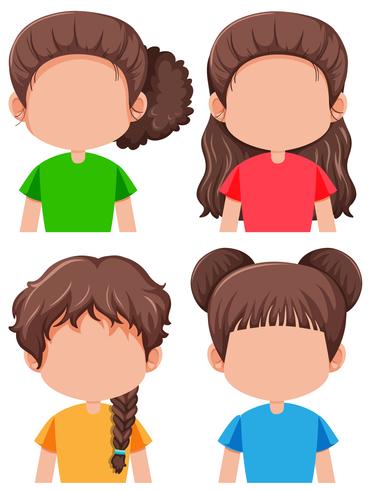 Conjunto de personaje femenino moreno. vector