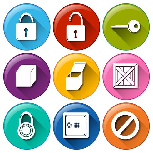 Buttons with locks vector