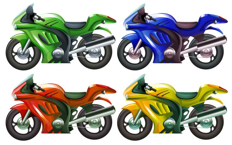 Four superbikes vector