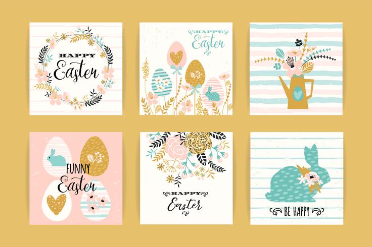 Felices Pascuas. Plantillas vectoriales con diseño de letras vector