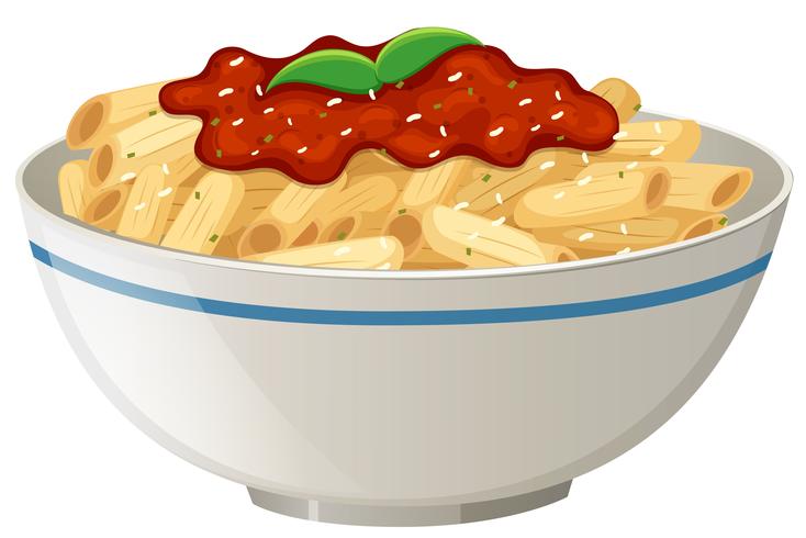 Penne Tomato Sauce on White Background vector