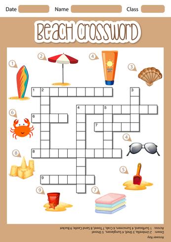 Beach cross word concept vector