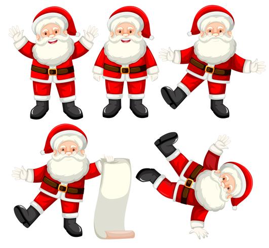 Set of santa claus character vector