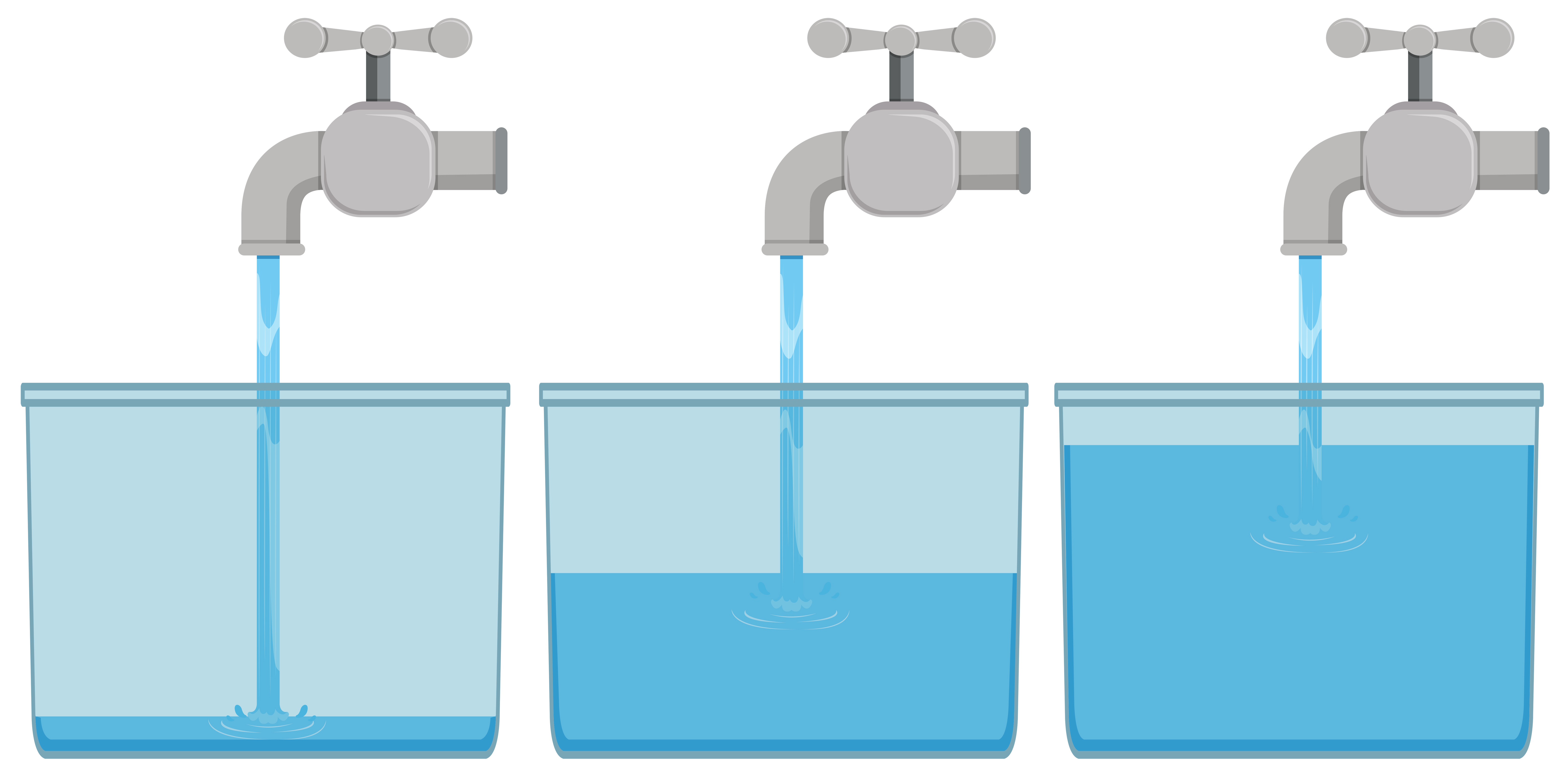 Tap water in buckets 301653 Vector Art at Vecteezy