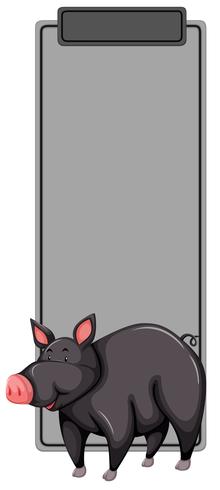 Black pig bookmark concept vector