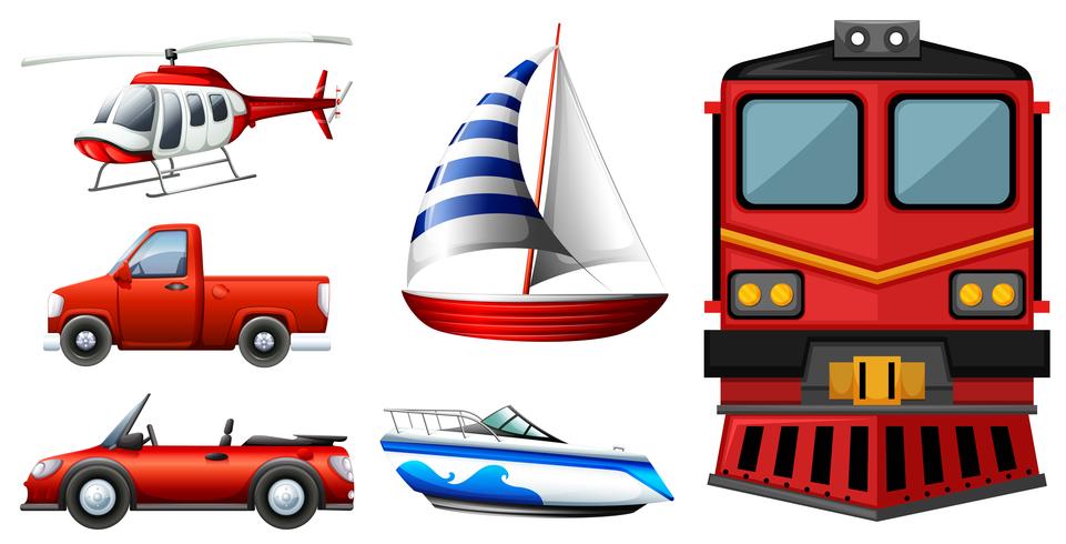 Different kinds of transportations vector