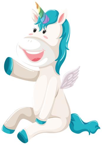 Un personaje feliz de unicornio. vector