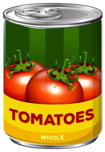 Una lata de tomates enteros vector