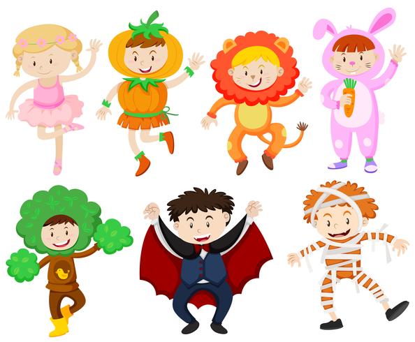 Many children in different costumes - Download Free Vector Art, Stock Graphics & Images