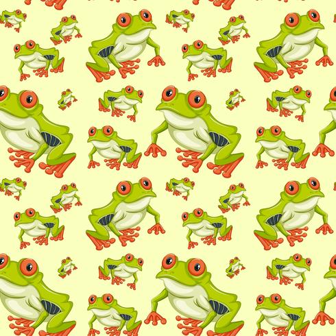 Red eyed tree frog seamless pattern vector