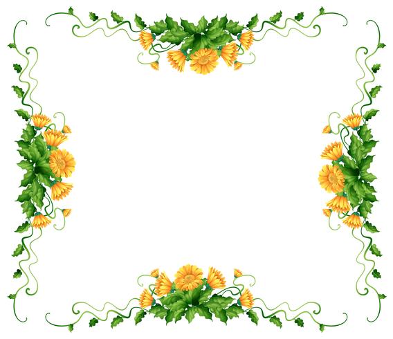 Frame design with yellow flowers